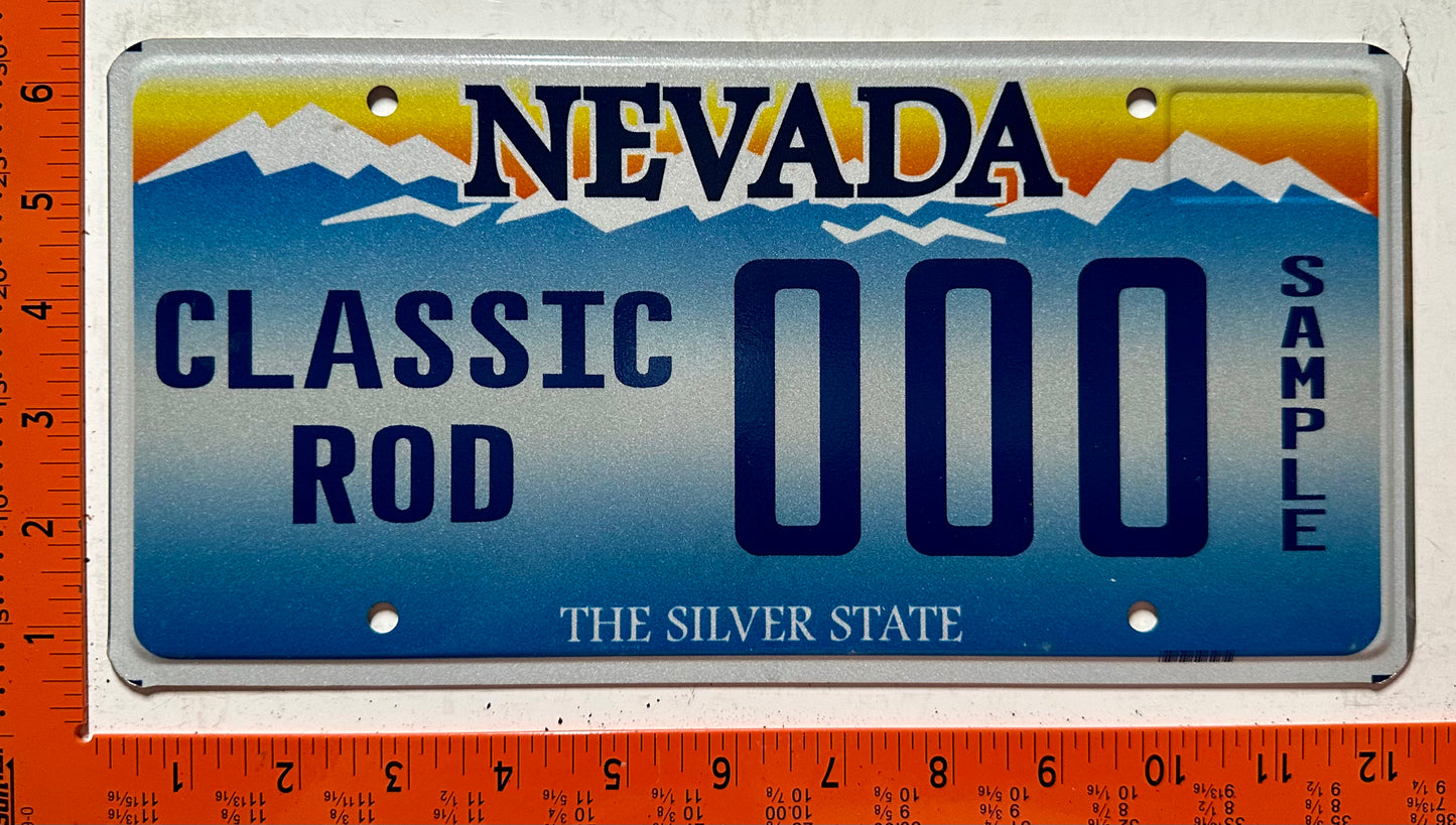 undated Nevada #000 Classic Rod Sample License Plate