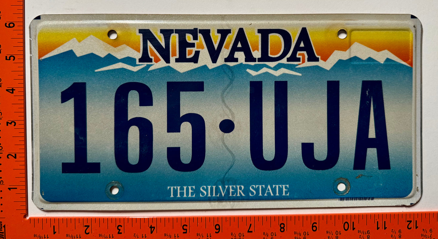 undated Nevada #165-UJA Passenger License Plate