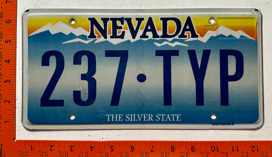 undated Nevada #237-TYP Passenger License Plate