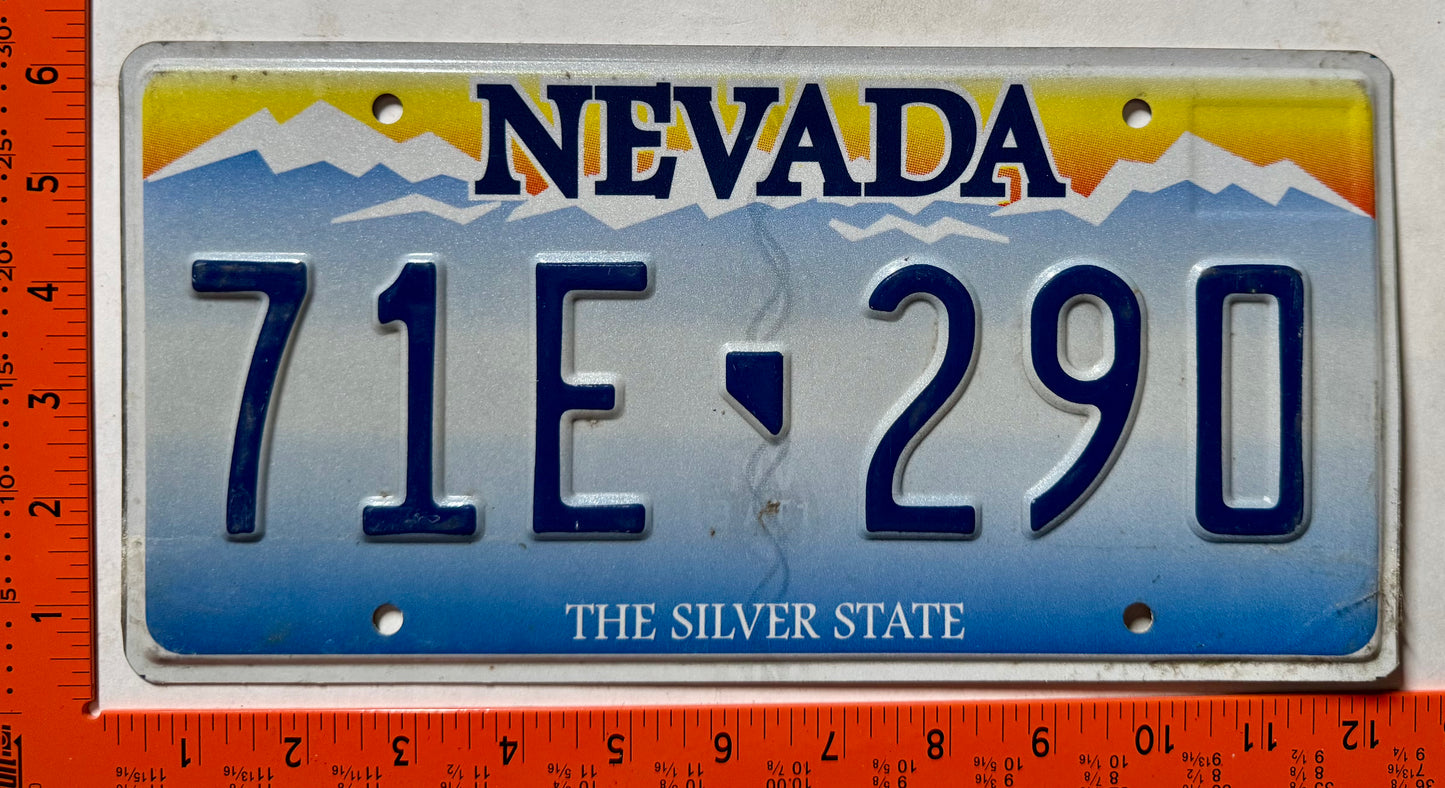undated Nevada #71E-290 Passenger License Plate
