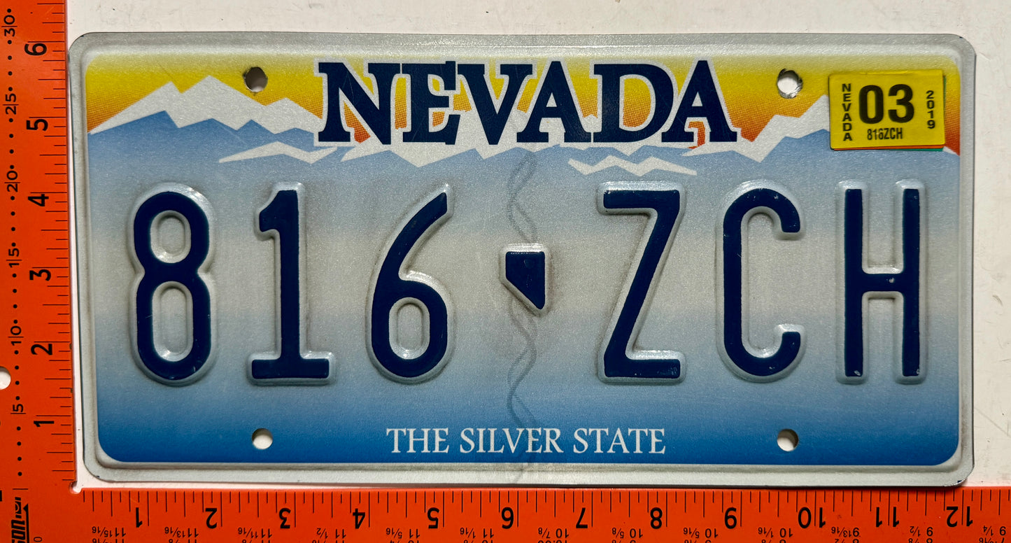 2019 Nevada #816-ZCH Passenger License Plate