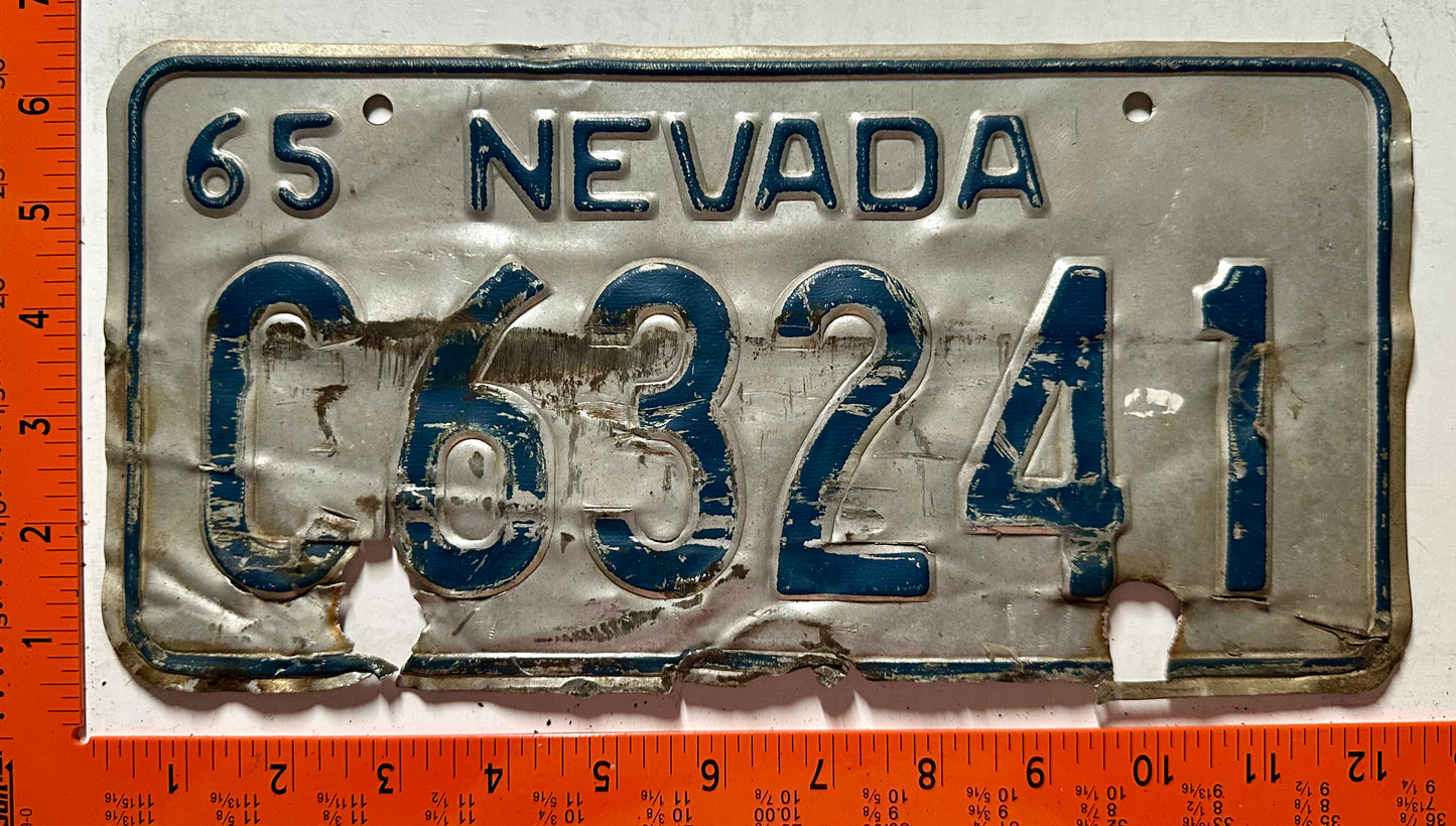 1965 Nevada #C63241 Passenger License Plate
