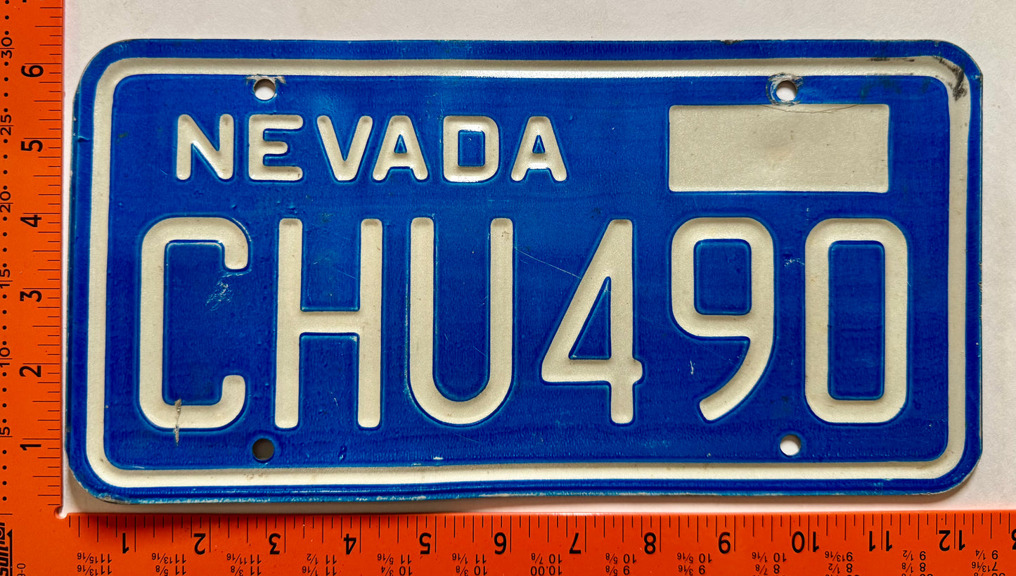 1976 base Nevada #CHU490 Passenger License Plate