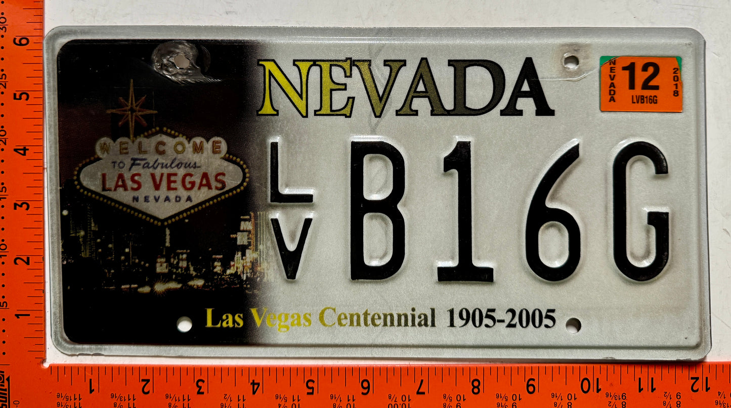 2018 Nevada #L/V B16G Las Vegas Centennial License Plate