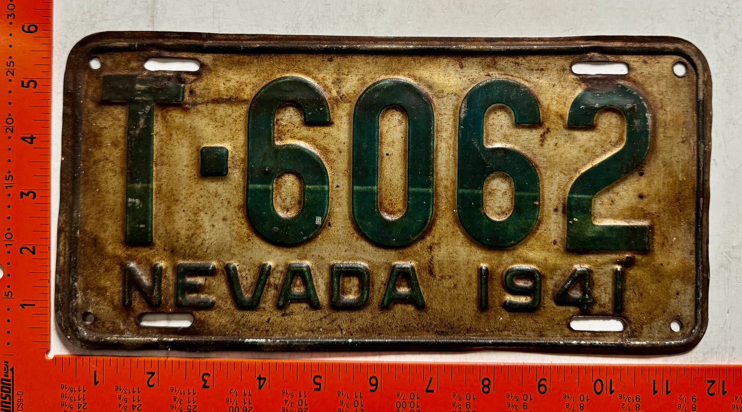 1941 Nevada #T-6062 Truck License Plate
