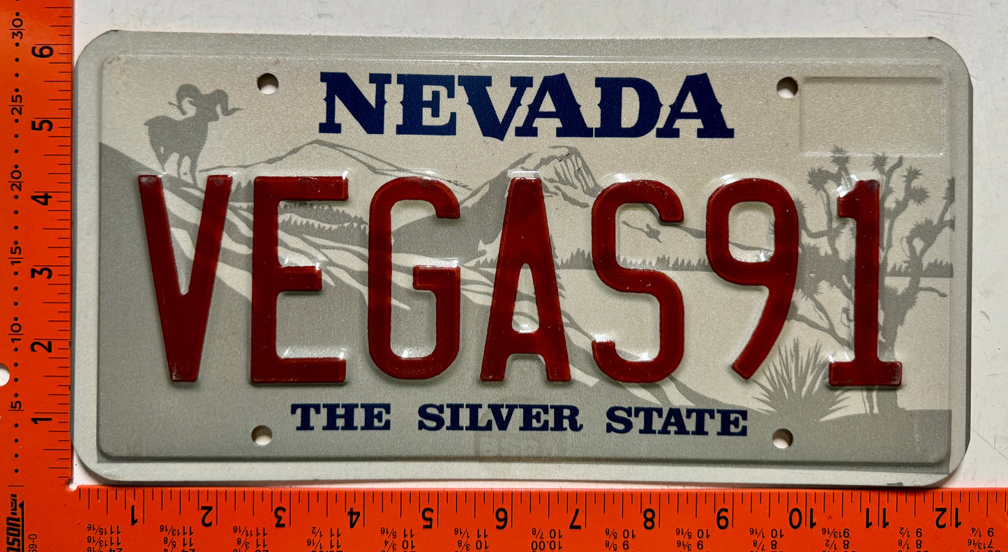 undated Nevada #VEGAS91 Souvenir Vanity License Plate