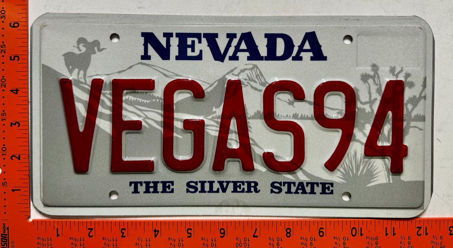 undated Nevada #VEGAS94 Souvenir Vanity License Plate