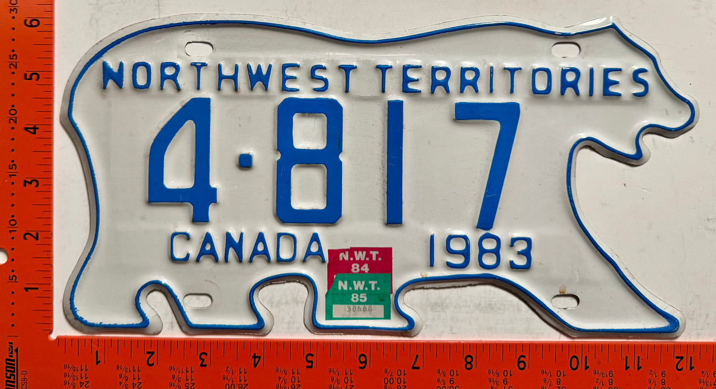 1985 Northwest Territories #4-817 Passenger License Plate