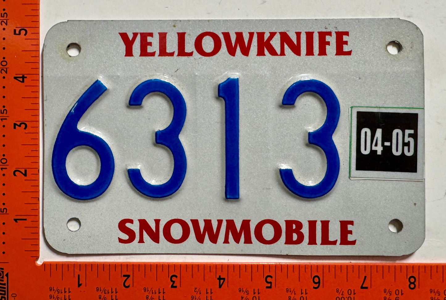 2004-2005 Yellowknife, Northwest Territories #6313 Snowmobile License Plate