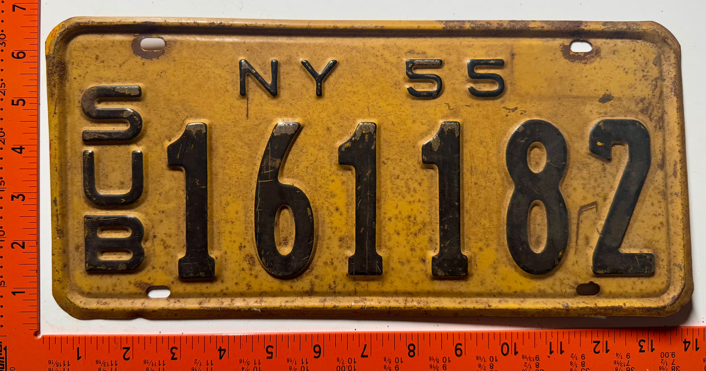 1955 New York #161182 Suburban License Plate