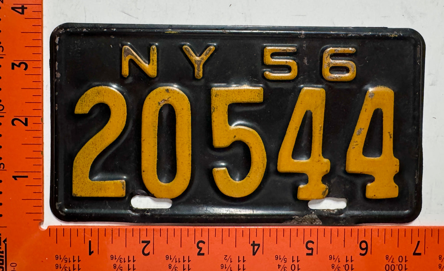 1956 New York #20544 Motorcycle License Plate
