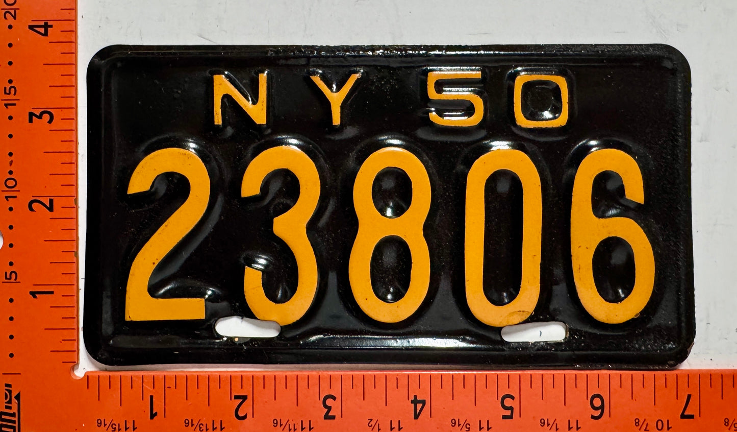 1950 New York #23806 Motorcycle License Plate