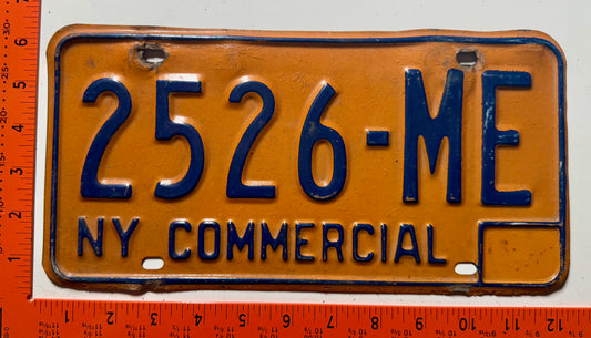 1973 base New York #2526-ME Commercial License Plate