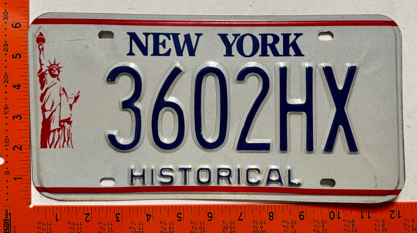 1986 base New York #3602HX Historical License Plate