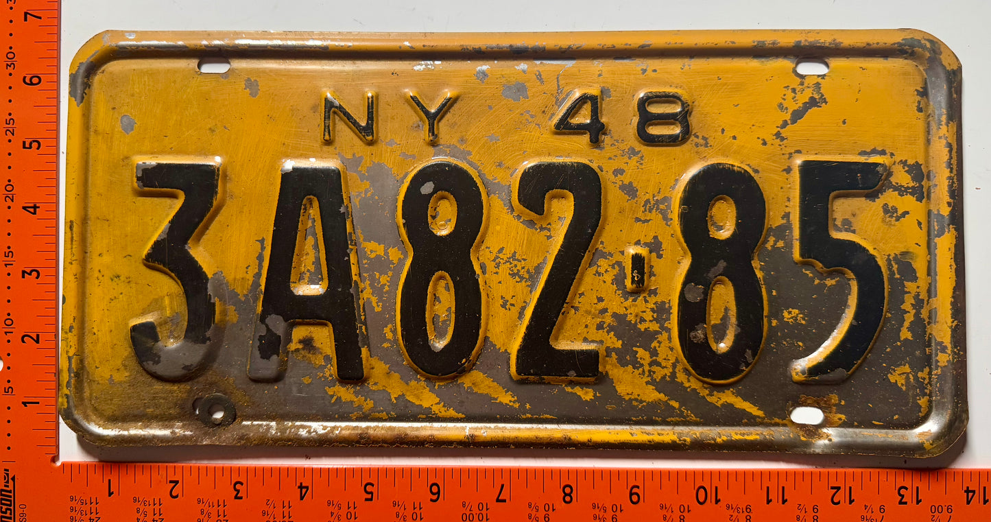 1948 New York #3A82-85 Passenger License Plate