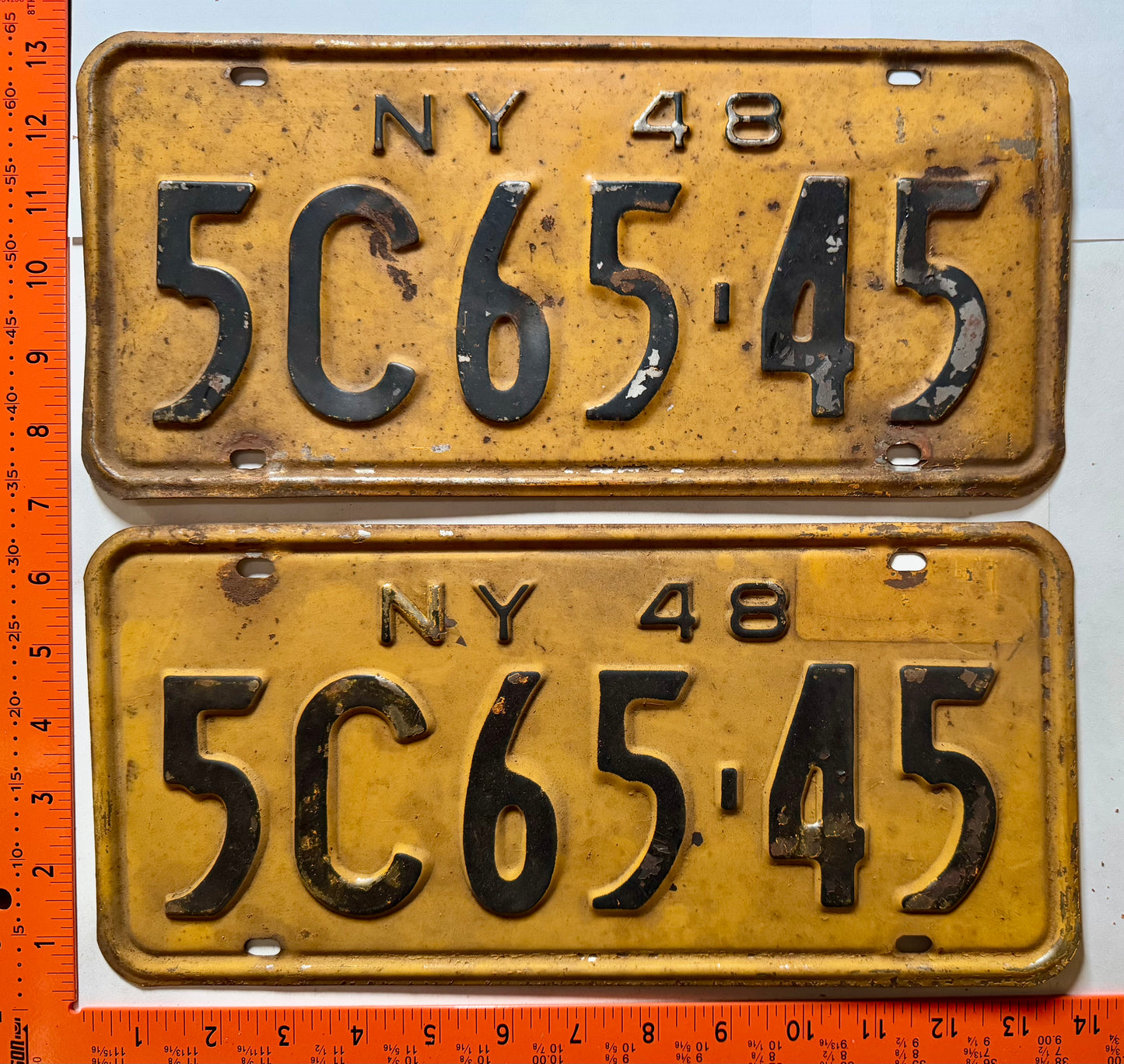 1948 New York #5C65-45 Passenger License Plate (Pair)