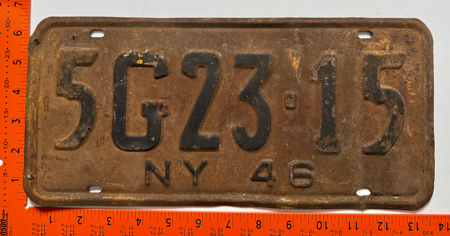 1946 New York #5G23-15 Passenger License Plate (Crafter)