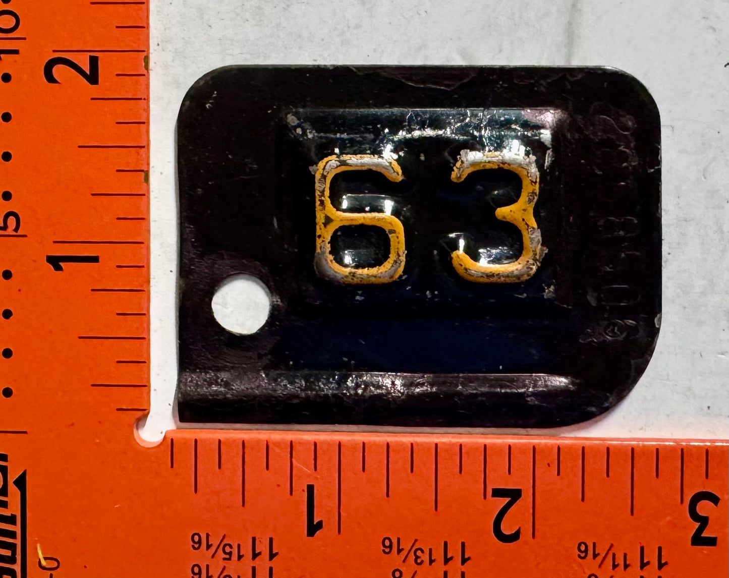 1963 New York #2858506 Passenger License Plate Date Tab