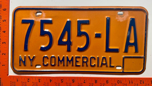 1973 base New York #7545-LA Commercial License Plate