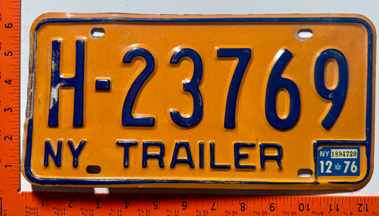1976 New York #H-23769 Trailer License Plate