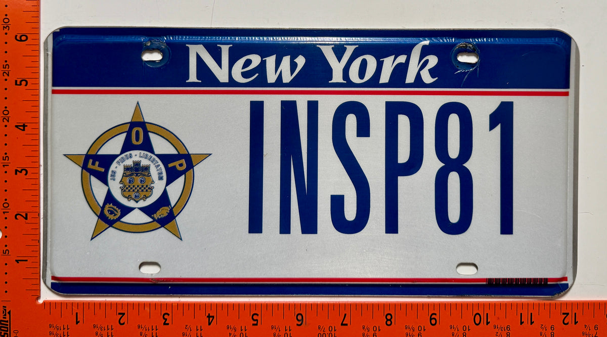 Undated New York #INSP81 Fraternal Order of Police License Plate