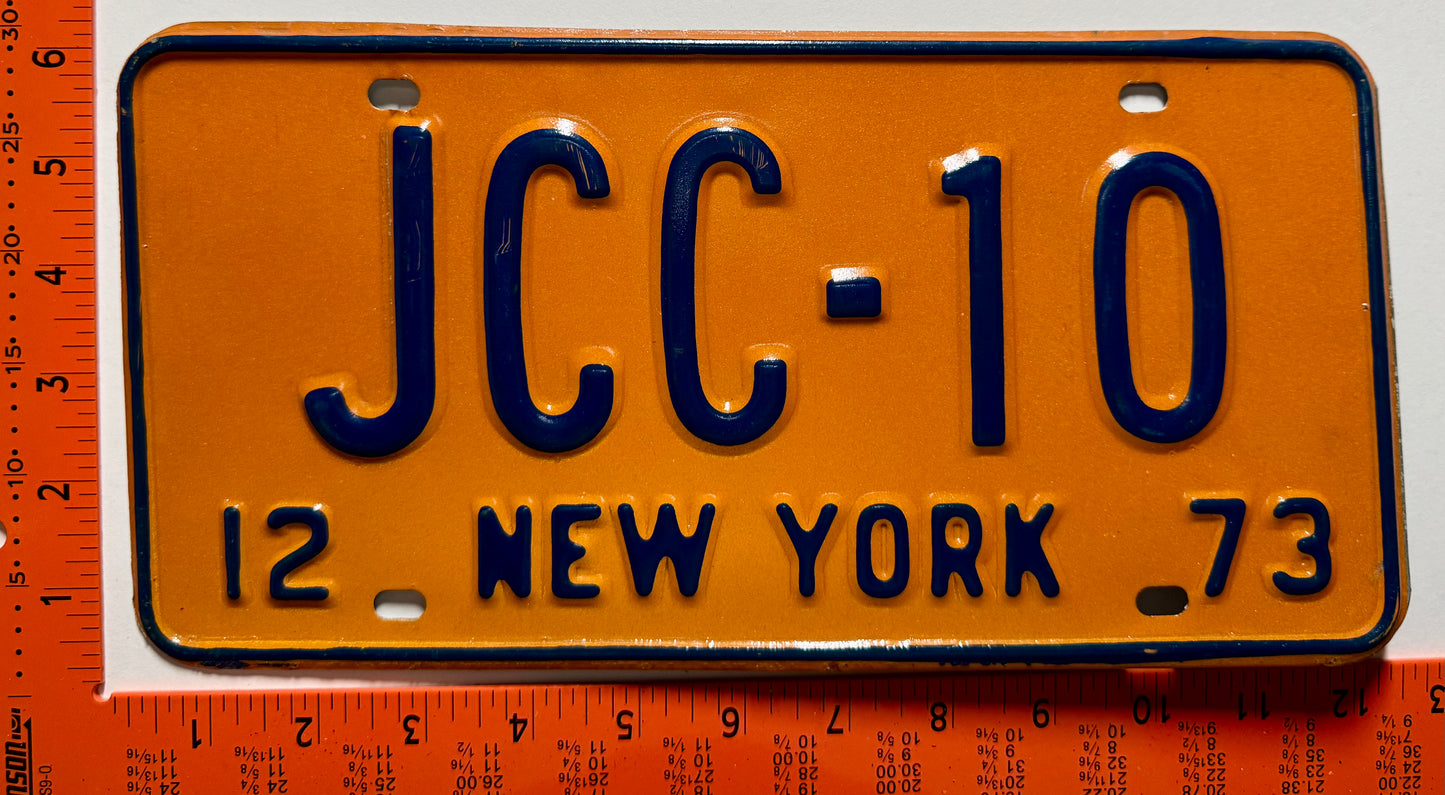 1973 New York #JCC-10 County Court Judge License Plate