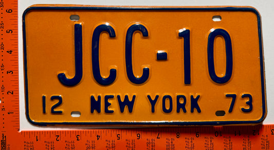 1973 New York #JCC-10 County Court Judge License Plate