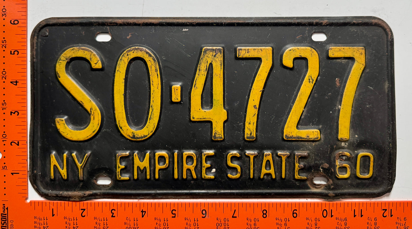 1960 New York #SO-4727 Passenger License Plate (Crafter)