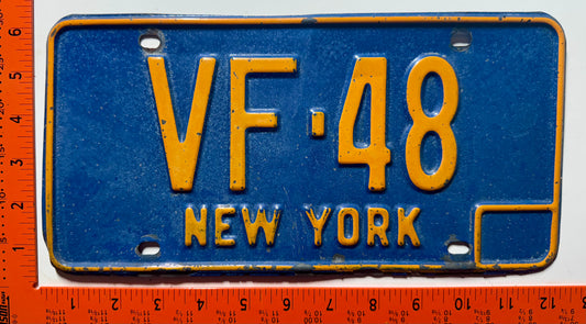 1966 base New York #VF-48 Passenger License Plate