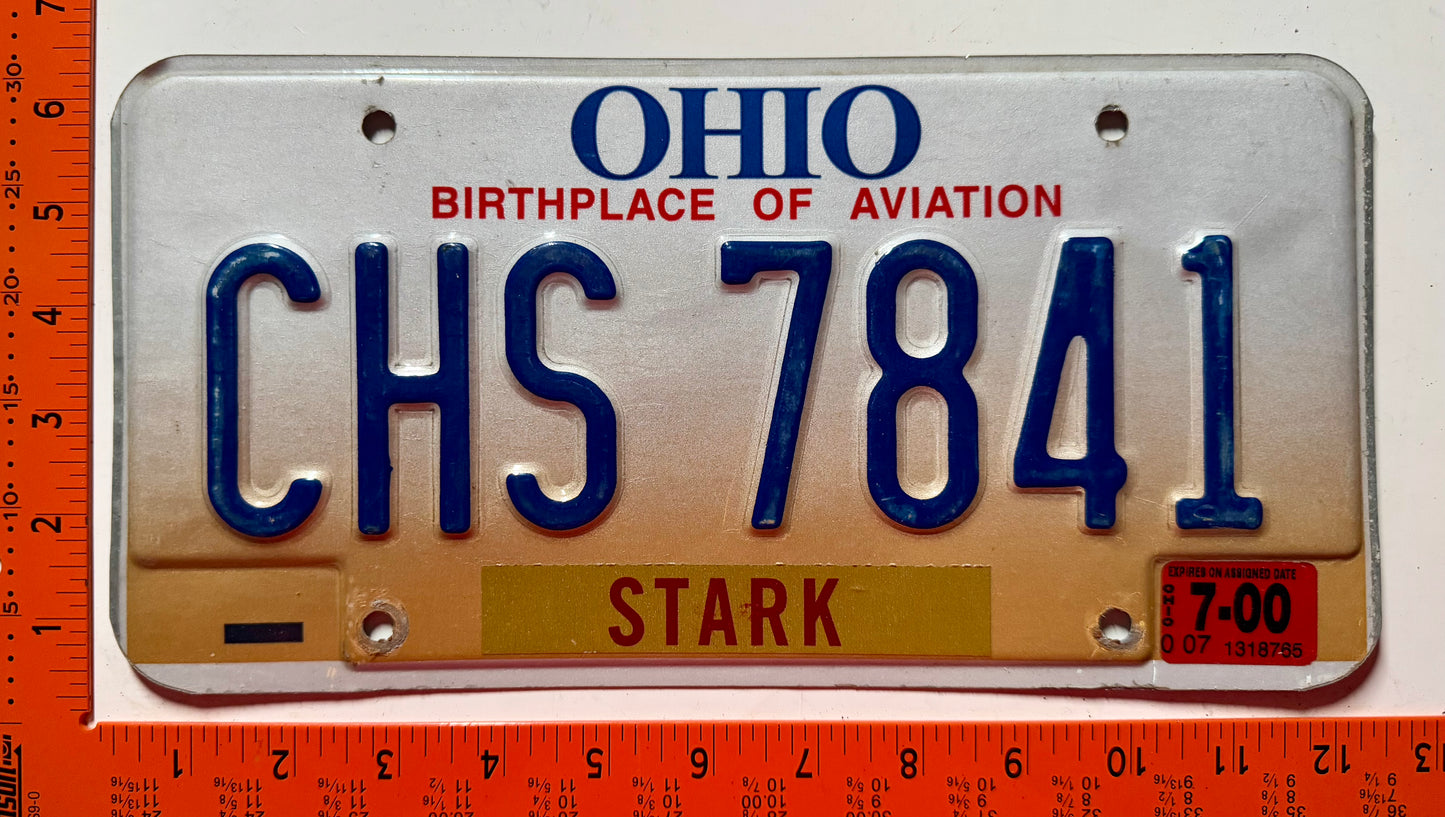 2000 Ohio #CHS 7841 Passenger License Plate