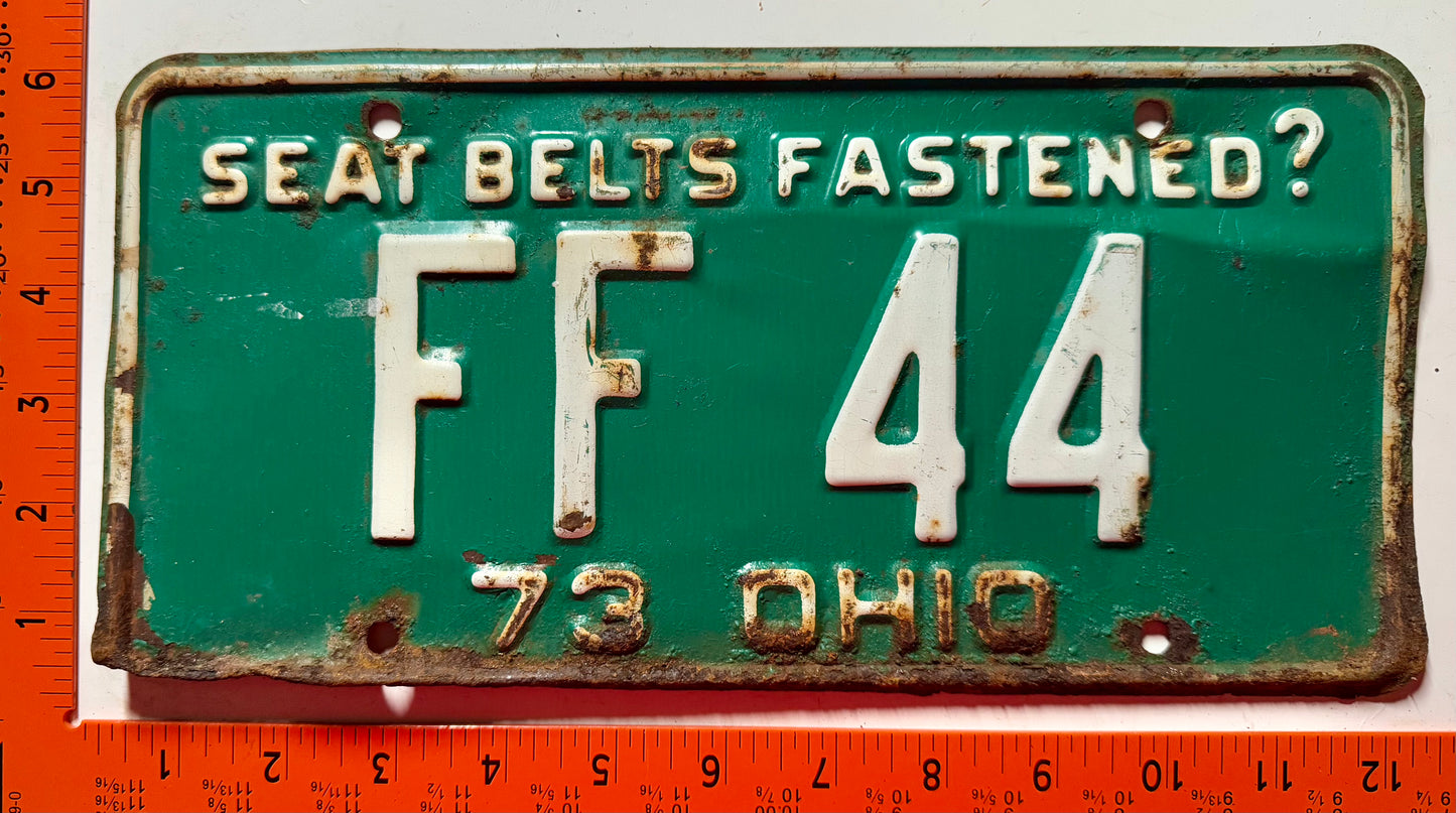 1962/1963/1966/1967/1969/1970/1971/1972/1973 Ohio #FF-44 Passenger License Plates