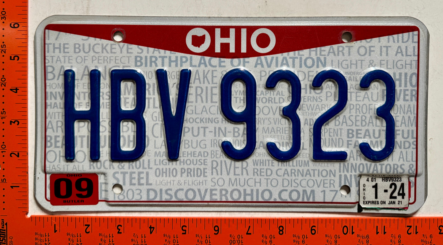 2024 Ohio #HBV 9323 Passenger License Plate