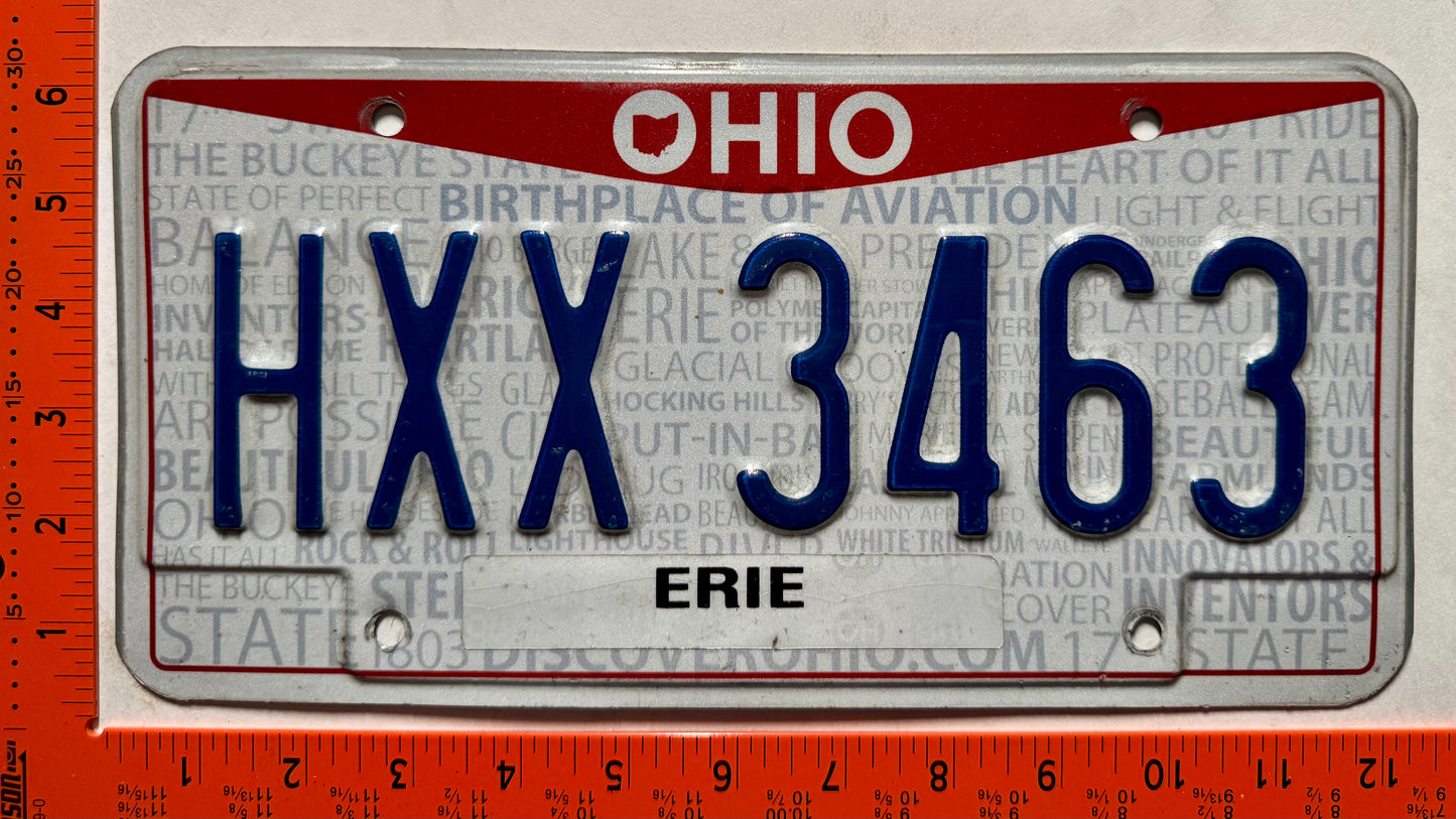 undated Ohio #HXX 3463 Passenger License Plate