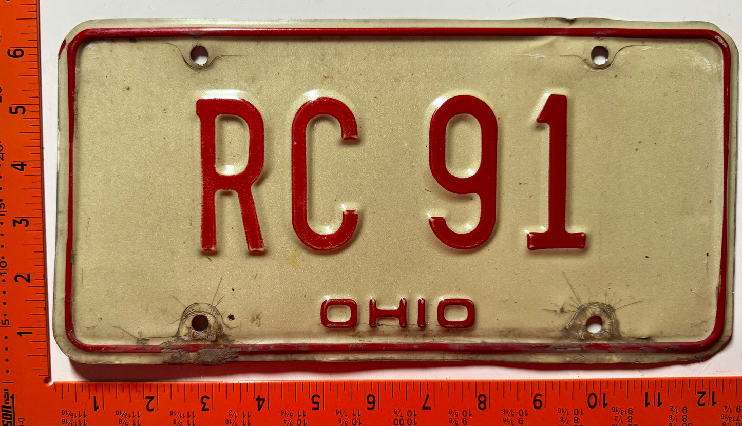 1965/1967/1968/1970/1971/1974/1976 Ohio #RC-91 Passenger License Plates