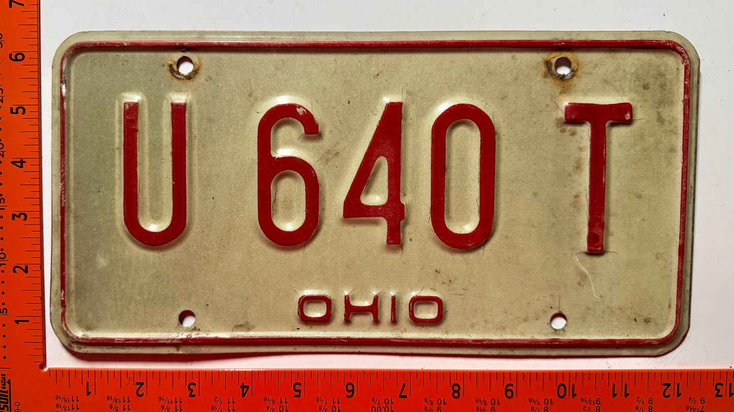 1976 Ohio #U 640 T Passenger License Plate