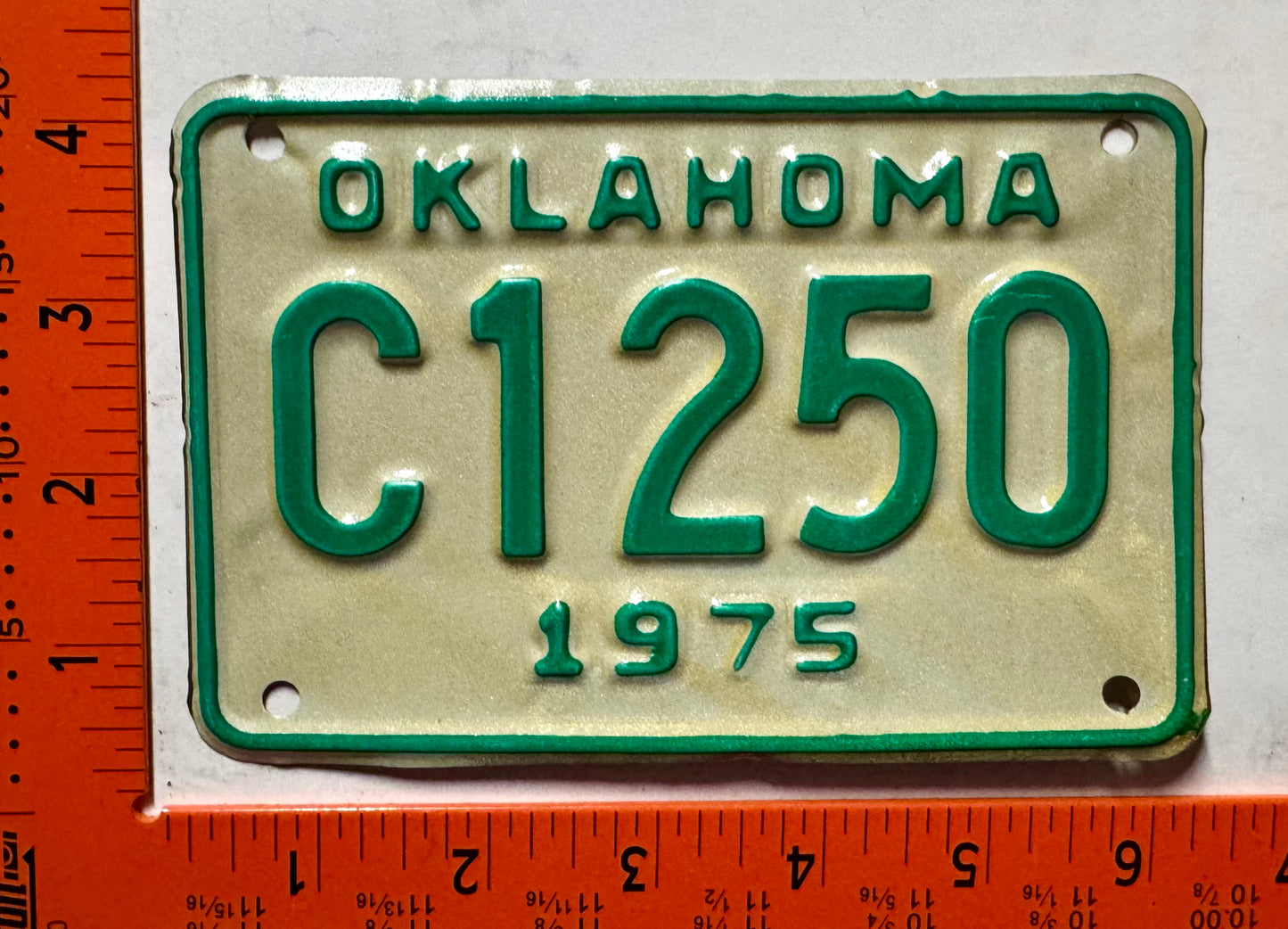 1975 Oklahoma #C1250 Motorcycle License Plate