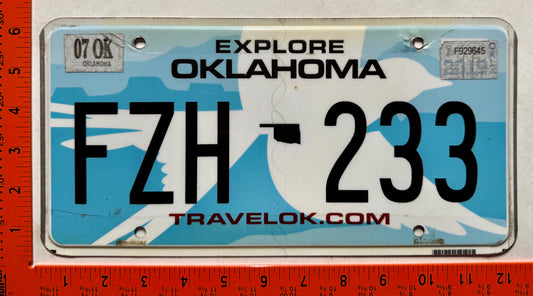 2019 Oklahoma #FZH-233 Passenger License Plate