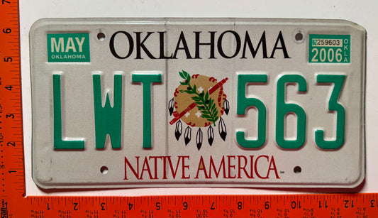 2006 Oklahoma #LWT 563 Passenger License Plate