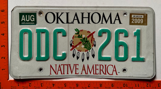 2009 Oklahoma #ODC 261 Passenger License Plate