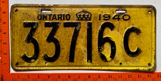 1940 Ontario #33716C Commercial License Plate