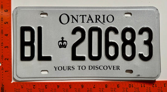 undated Ontario #BL 20683 Commercial License Plate