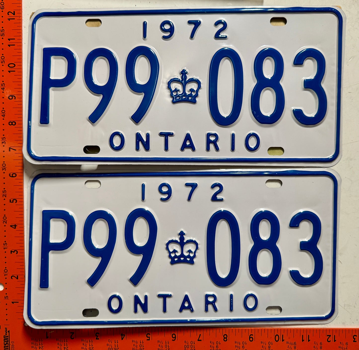 1972 Ontario #P99-083 Passenger License Plate