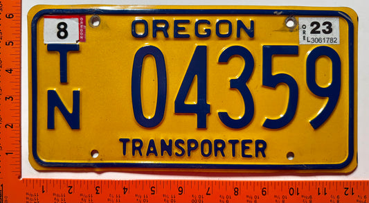 2023 Oregon #T/N 04359 Transporter License Plate