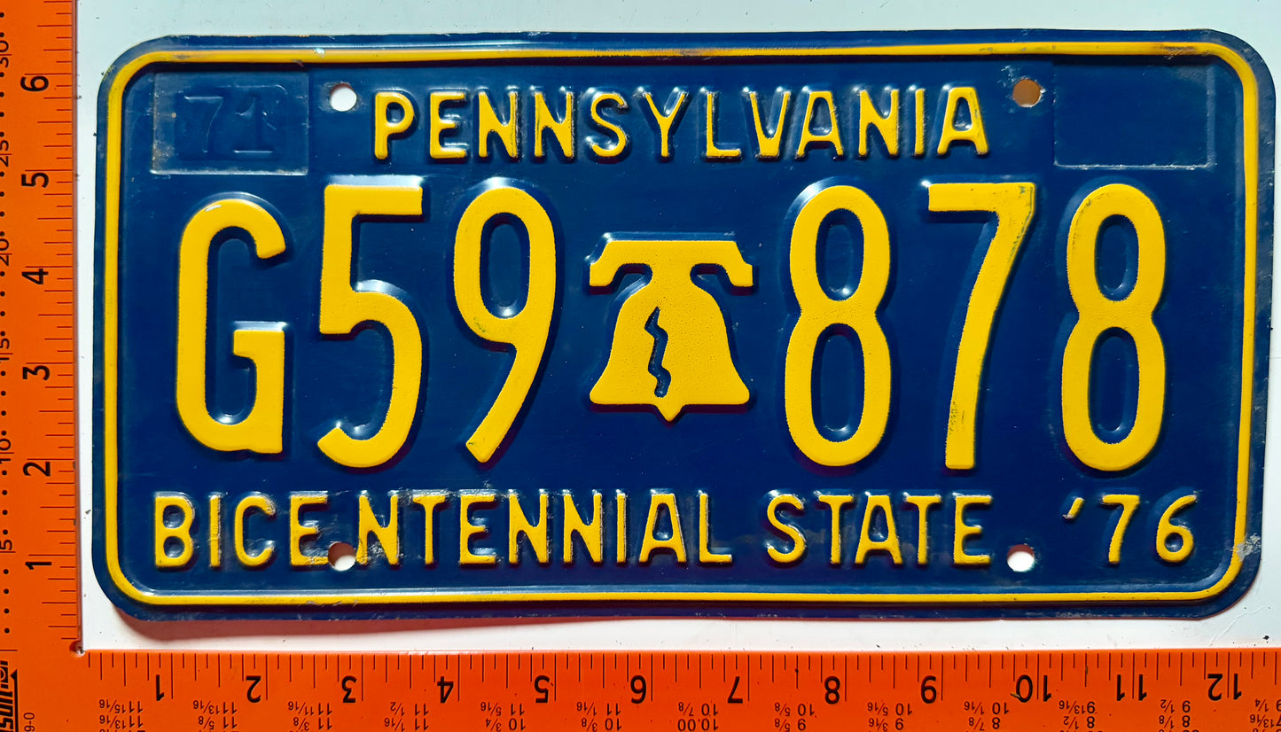 1971 Pennsylvania #G59 878 Passenger License Plate