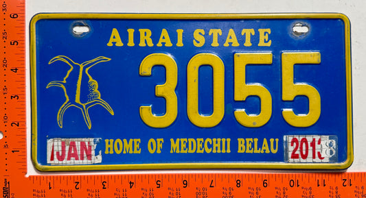 2013 Airai, Palau #3055 Passenger License Plate