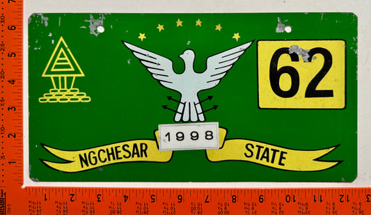 1998 Ngchesar, Palau #62 Passenger License Plate