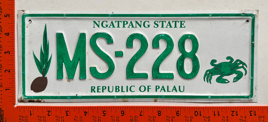 undated Ngatpang, Palau #MS-228 Passenger License Plate