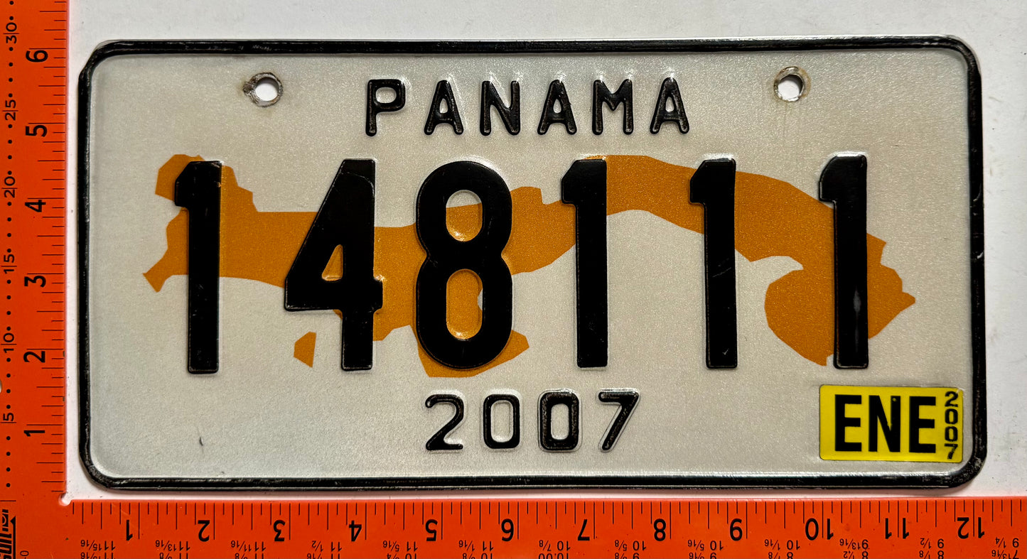 2007 Panama #148111 Passenger License Plate