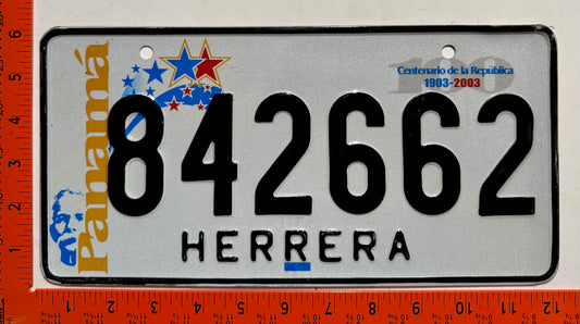 2003 Panama #842662 Passenger License Plate