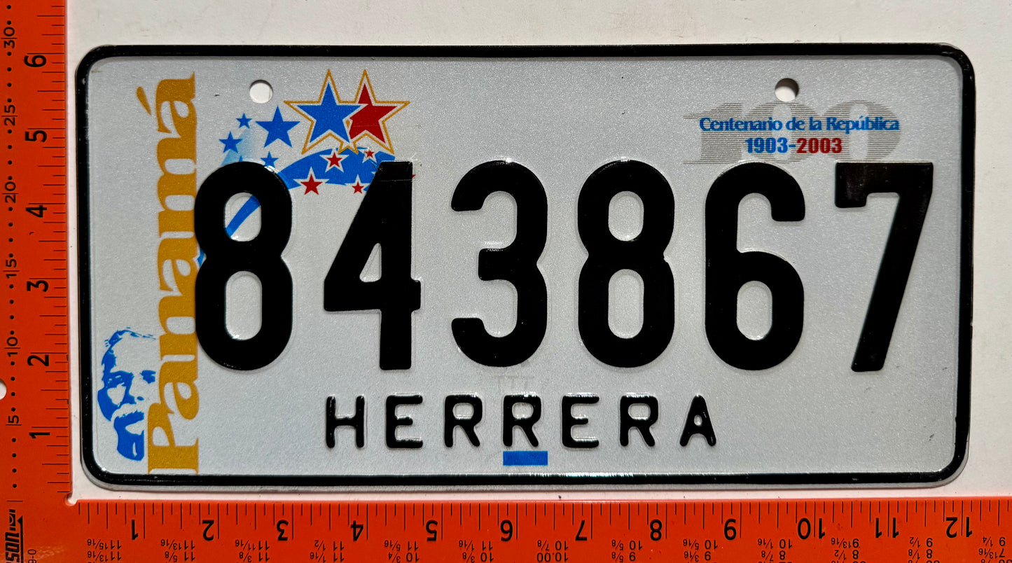 2003 Panama #843867 Passenger License Plate